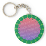 irish plaid 4 leaf clover photo frame keychain