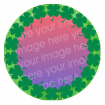irish plaid 4 leaf clover photo frame cut out