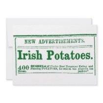 Irish Potatoes Civil War era classified Invitation