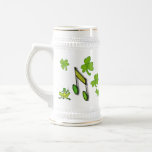 Irish Prince Cute Cartoon Frog Shamrock Stein mugs
