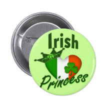 Irish Princess Heritage Heart Pinback Button