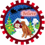 irish setter believe in santa ornament photo sculptures