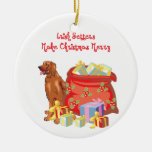 Irish Setter Merry Christmas Christmas Tree Ornament