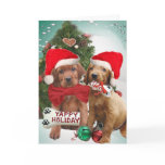 Irish Setter Puppies Yappy Holiday Greeting Cards