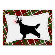 Irish Setter Reindeer Christmas Card