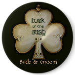 Irish Shamrock Bride and Groom Button - Customized
