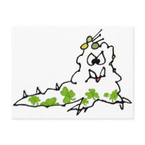 Irish Shamrock Cartoon Slug Monster Postcards