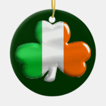 Irish Shamrock Clover Flag Christmas Ornament