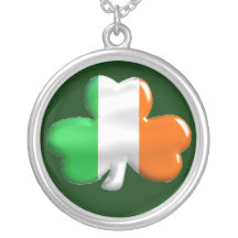 Irish Shamrock Clover Flag Pendants
