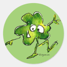 Irish Shamrock n Roll 01 Cartoon Sticker