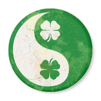Irish Shamrock Yin Yang Fridge Magnets