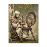 Irish Spinner and Spinning Wheel. Co. Galway, Irel postcards