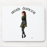 Irish Step Dancer - Black Dress, Brunette Hair mousepads