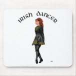 Irish Step Dancer - Black Dress, Red Hair mousepads