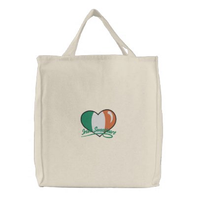 Irish Sweetheart Tote Embroidered Tote Bags by silly_strings