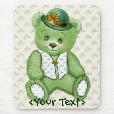 Irish Teddybear - Green Mouse Pads by Spice