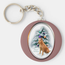 Irish Terrier Christmas Gifts Keychain