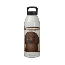 Irish Water Spaniel Cartoon Water Bottles