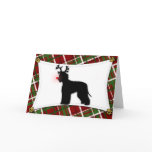 Irish Water Spaniel Reindeer Christmas Card