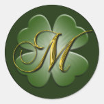 Irish Wedding Monogram M Envelope Seal Sticker