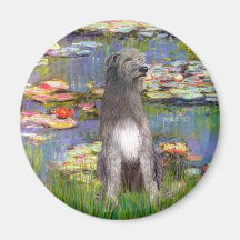 Irish WOlfhound 1 - Lilies 2 Refrigerator Magnet