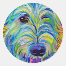 Irish Wolfhound #1 Round Stickers