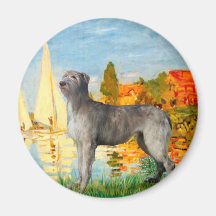 Irish Wolfhound 2 - Sailboats 2 Fridge Magnet