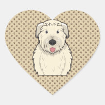 Irish Wolfhound Cartoon Heart Stickers