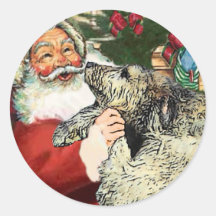 Irish Wolfhound Christmas Gifts Round Sticker