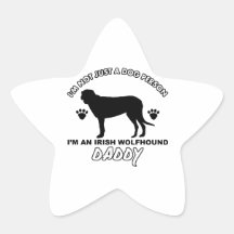 Irish Wolfhound Dog Daddy Star Sticker