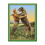 "Irish Wolfhound Greeting" Postcard