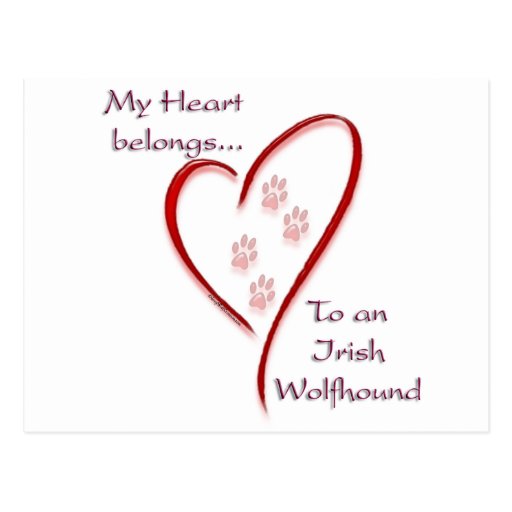 Irish Wolfhound Heart Belongs Post Card