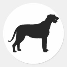 Irish Wolfhound (in black) Round Sticker