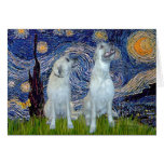 Irish Wolfhound Pair - Starry Night Card