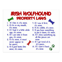 IRISH WOLFHOUND Property Laws 2 Post Card