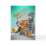 Irish Wolfhound Shares A Beer With Friends Cards