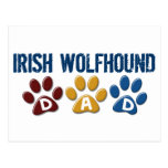 IRISH WOLFHOUND Spaniel Dad Paw Print 1 Post Card
