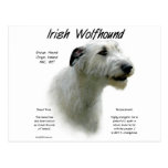 Irish Wolfhound (wht) History Design Postcard