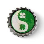 Irish Yin Yang Shamrock Button