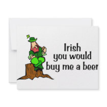 Irish You Would Buy Me A Beer Leprechaun Personalized Invite