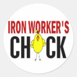 IRON WORKER’S CHICK ROUND STICKER