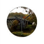 Ironbridge in Autumn Round Wallclocks