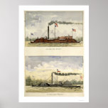 Ironclads Essex and Choctaw by Stouffer 1864 Poster