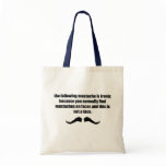 Ironic Moustache WTF Tote Bags
