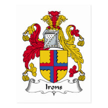 Irons Family Crest Post Cards