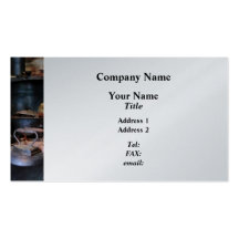 Irons Heating on Stove - Platinum Finish Business Card Template