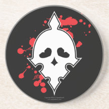 IronSkull Military Skull with Blood Splatters Coaster
