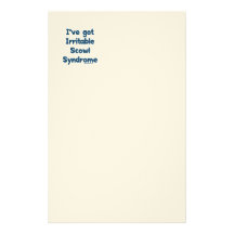 Irritable Scowl Sydrome Custom Stationery
