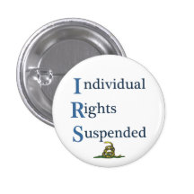 IRS Individual Rights Suspended Pinback Button