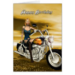 irthday card with a motorbike